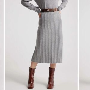 NWT Quince Mongolian Cashmere Midi Skirt size XL
